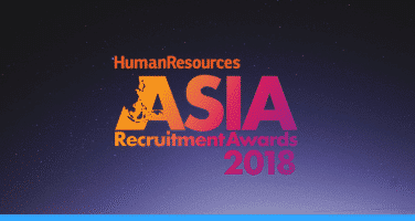 "Human Resources Asia Recruitment Awards 2018" logo on a dark starry background, featuring the word "Asia" in bold, colorful letters.